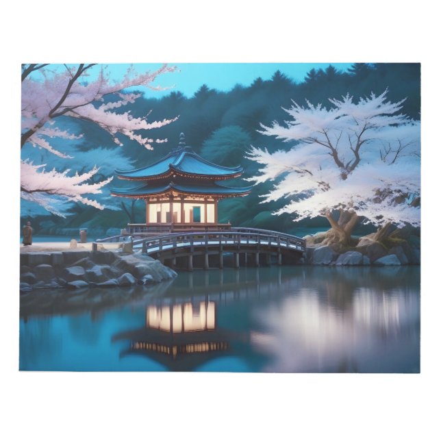Picturesque Landscape Valley Lake Nature Tranquil  Notepad (Front)
