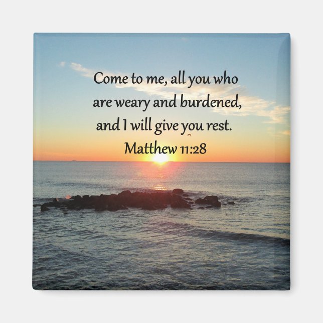 PICTURESQUE MATTHEW 11"28 SCRIPTURE VERSE MAGNET (Front)
