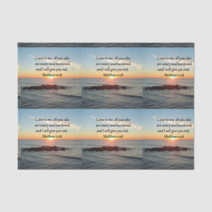 PICTURESQUE MATTHEW 11"28 SCRIPTURE VERSE TISSUE PAPER