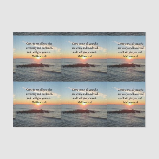 PICTURESQUE MATTHEW 11"28 SCRIPTURE VERSE TISSUE PAPER (Front)