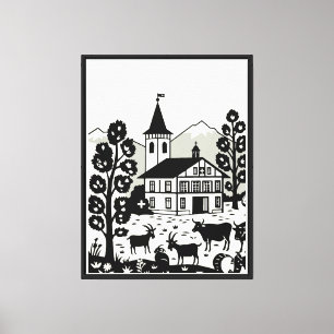Picturesque mountain scenery canvas print