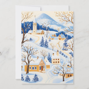 Picturesque Mountain Village Christmas Card