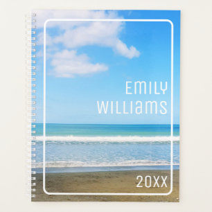 PICTURESQUE OCEAN BLUE SEA SKY BEACH PHOTO NAME PLANNER