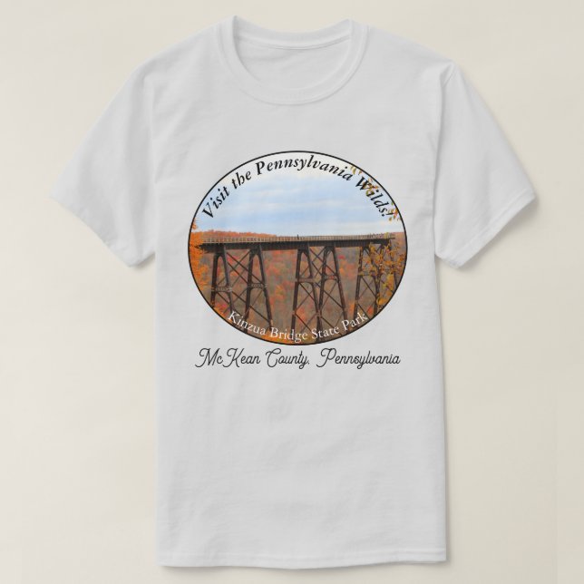 Picturesque PA Wilds Souvenir Kinzua Bridge LT T-Shirt (Design Front)