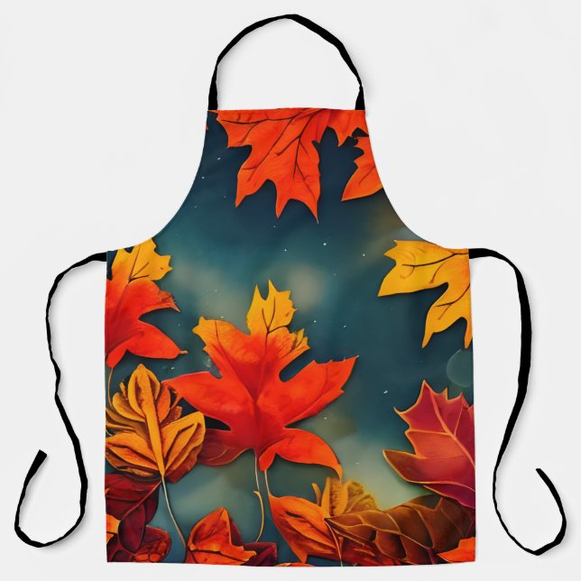 Picturesque Rustic Autumn Maple Leaves Apron (Front)