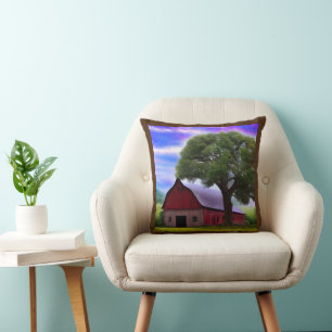 Picturesque Rustic Autumn Maple Leaves Cushion