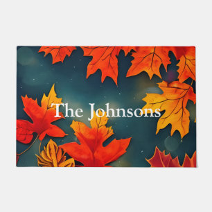 Picturesque Rustic Autumn Maple Leaves Doormat