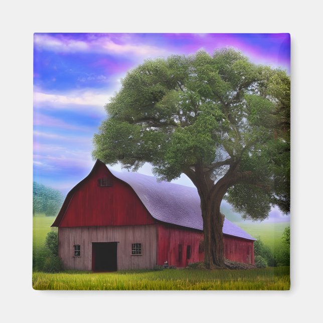 Picturesque Rustic Autumn Maple Leaves Magnet (Front)