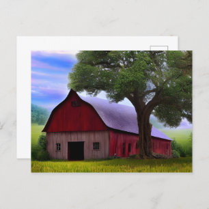 Picturesque Rustic Autumn Maple Leaves Postcard