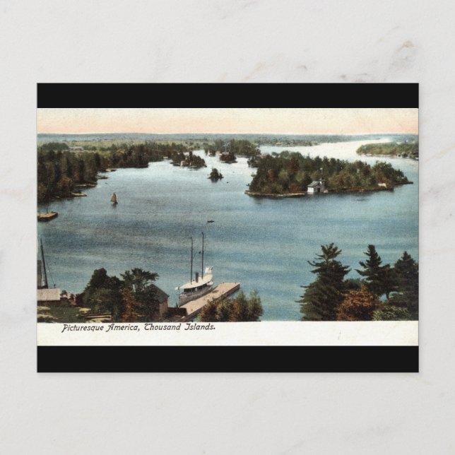 Picturesque Thousand Islands NY 1907 Vintage Postcard (Front)