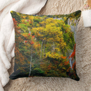 Picturesque View of Fall Hagoromo Falls Hokkaido   Cushion