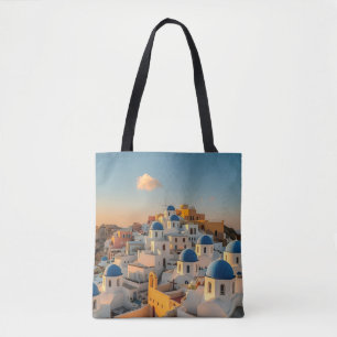 Picturesque Village Oia Greek Island Santorini Tote Bag