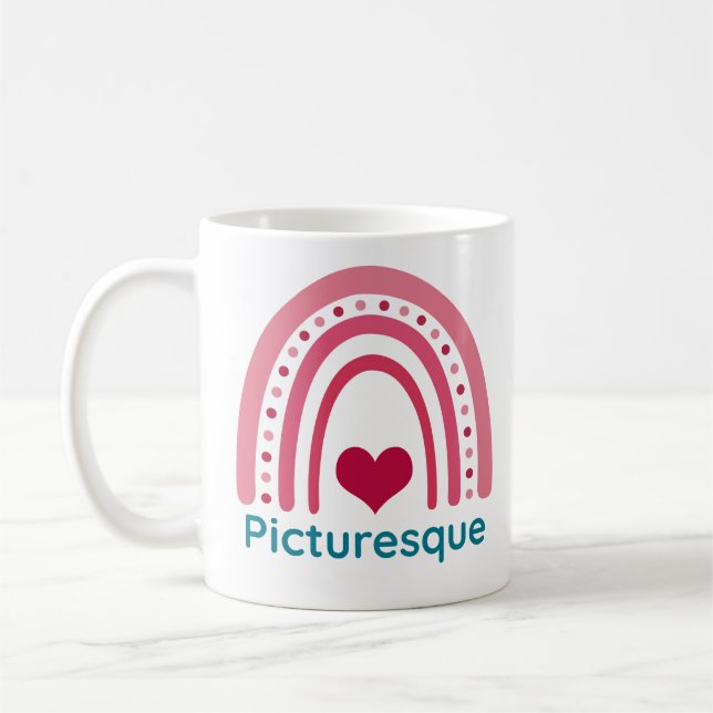 Picturesque Viva Magenta Boho Rainbow Coffee Mug (Left)