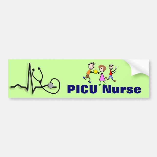 PICU Nurse Gifts-QRS Segment and Kids Design Bumper Sticker (Front)
