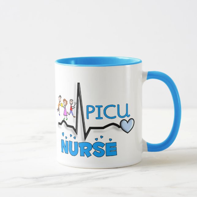 PICU Nurse Gifts-QRS Segment and Kids Design Mug (Right)