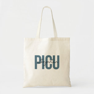 PICU Nurse Personalised Name Bold Typogrphy  Tote Bag