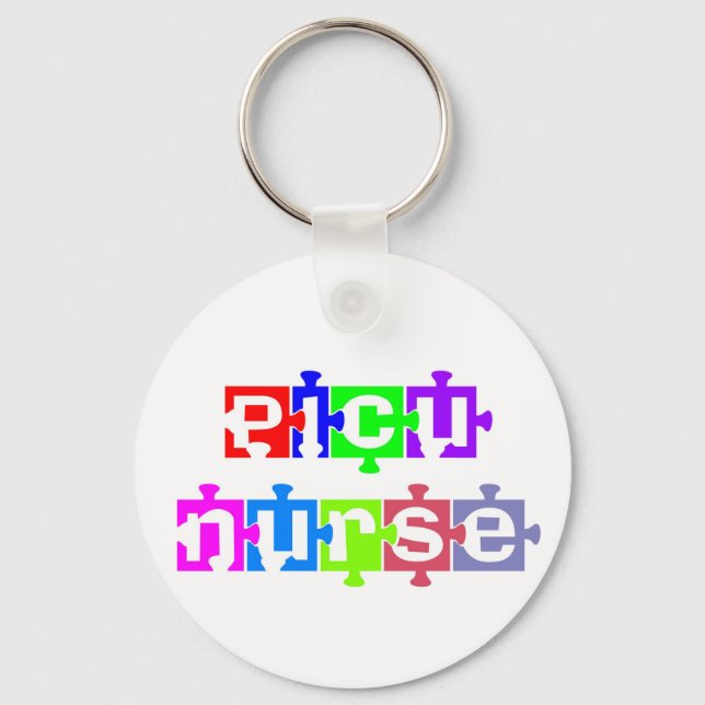 PICU NURSE PUZZLE PIECES KEY RING (Front)