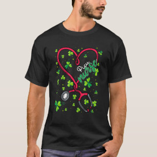 Picu Nurse St Patricks Day Love Stethoscope Rn Nu T-Shirt