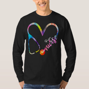 Picu Nurse Watercol Love Heart Stethoscope Rn Nurs T-Shirt