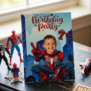 pider-Man Superhero Photo Birthday Party  Invitation