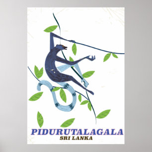 Pidurutalagala Sri Lanka travel poster. Poster