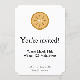 PIE = 3.14 Mirror Image Invitation