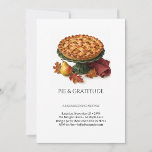 Pie and Gratitude Friendsgiving Pie Swap Invitation