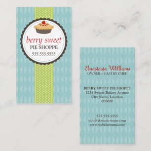 Pie Bakery Blue Green Business Card