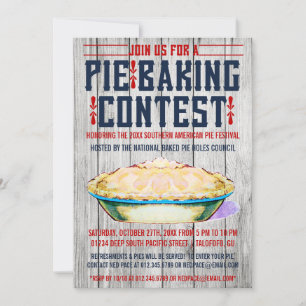 Pie Baking Contest Invitations
