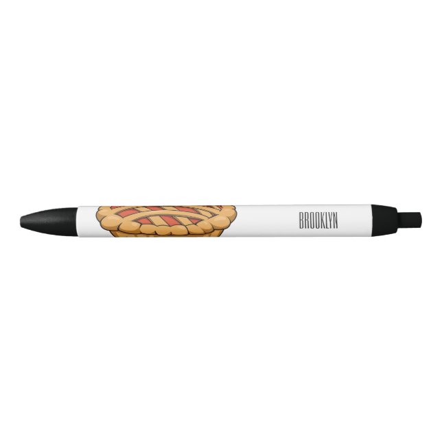 Pie cartoon illustration black ink pen (Front)