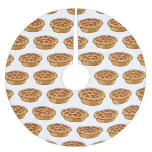Pie cartoon illustration  brushed polyester tree skirt