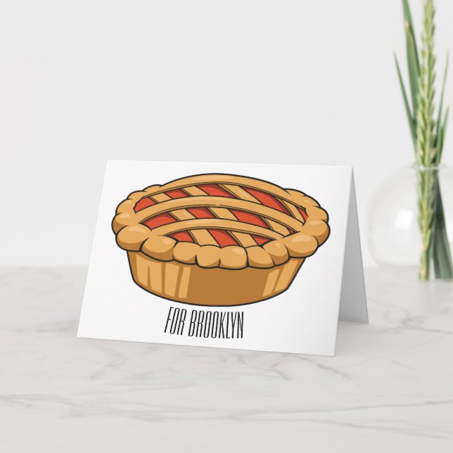 Pie cartoon illustration card (Front)