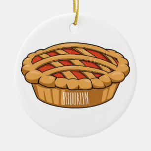 Pie cartoon illustration ceramic tree decoration