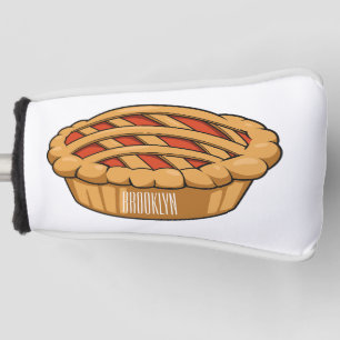 Pie cartoon illustration golf head cover