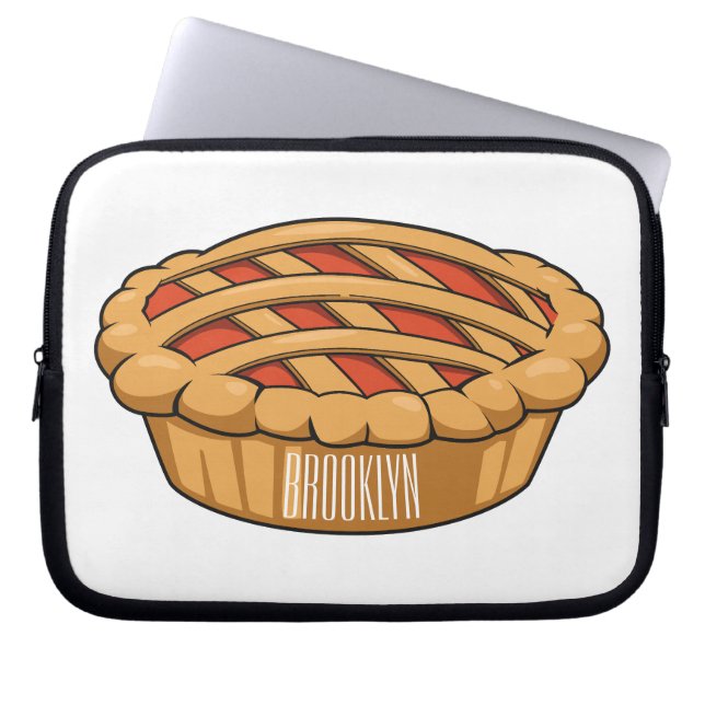 Pie cartoon illustration laptop sleeve (Front)