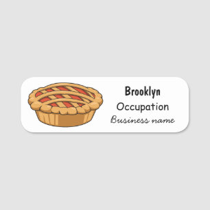 Pie cartoon illustration name tag