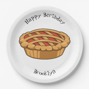 Pie cartoon illustration paper plate