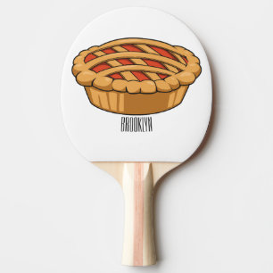 Pie cartoon illustration ping pong paddle
