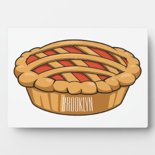 Pie cartoon illustration plaque