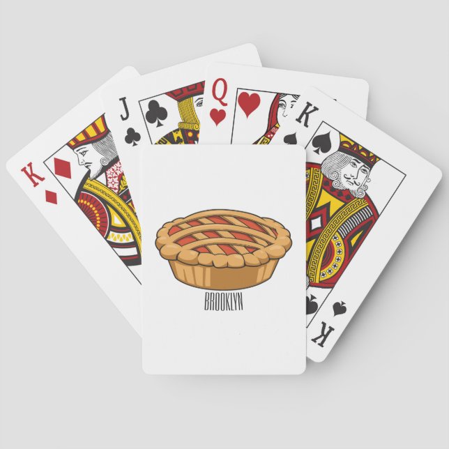 Pie cartoon illustration  playing cards (Back)