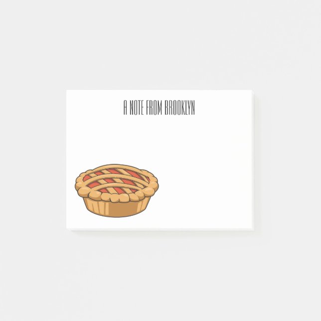 Pie cartoon illustration post-it notes (Front)