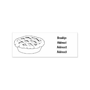 Pie cartoon illustration rubber stamp
