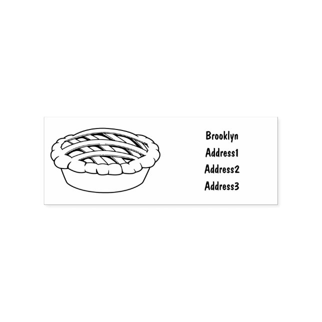 Pie cartoon illustration rubber stamp (Imprint)