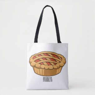 Pie cartoon illustration tote bag