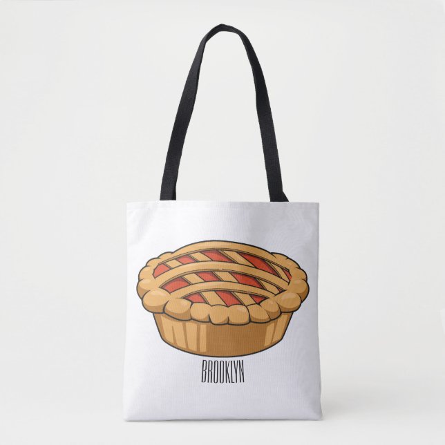 Pie cartoon illustration  tote bag (Front)