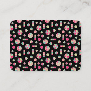 Pie Circles and Bars Pattern 271019v1 - Black Business Card