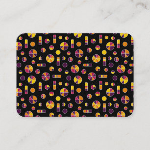 Pie Circles and Bars Pattern 271019v2 - Black Business Card