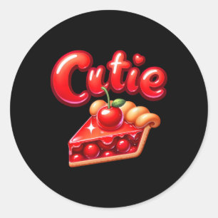 Pie Day Pi Day Thanksgiving Cherry Cute Pie Cutie  Classic Round Sticker