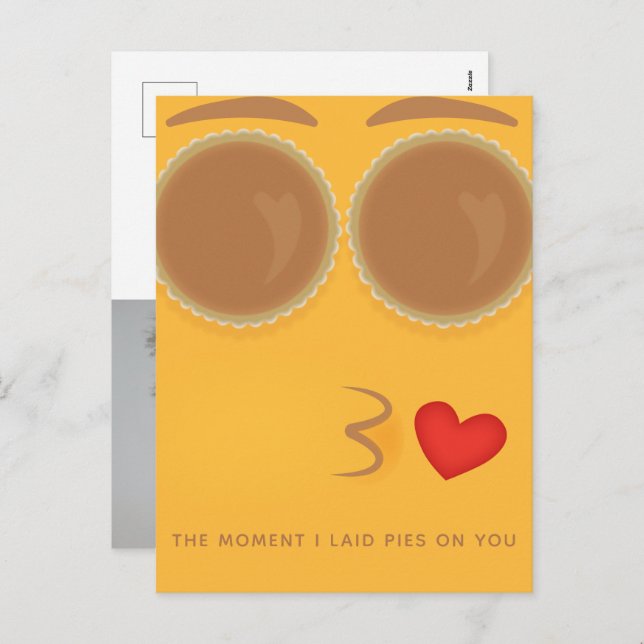 Pie Eyed Kisses Thanksgiving Holiday Postcard (Front/Back)