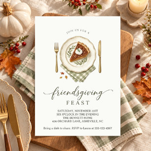 Pie-Fect Thanksgiving Friendsgiving Dinner Party Invitation